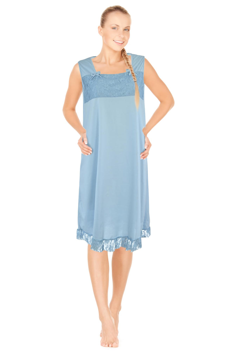 JEFFRICO Womens Sleeveless Nightgowns Sleepwear Soft Pajama Dress Nightshirts