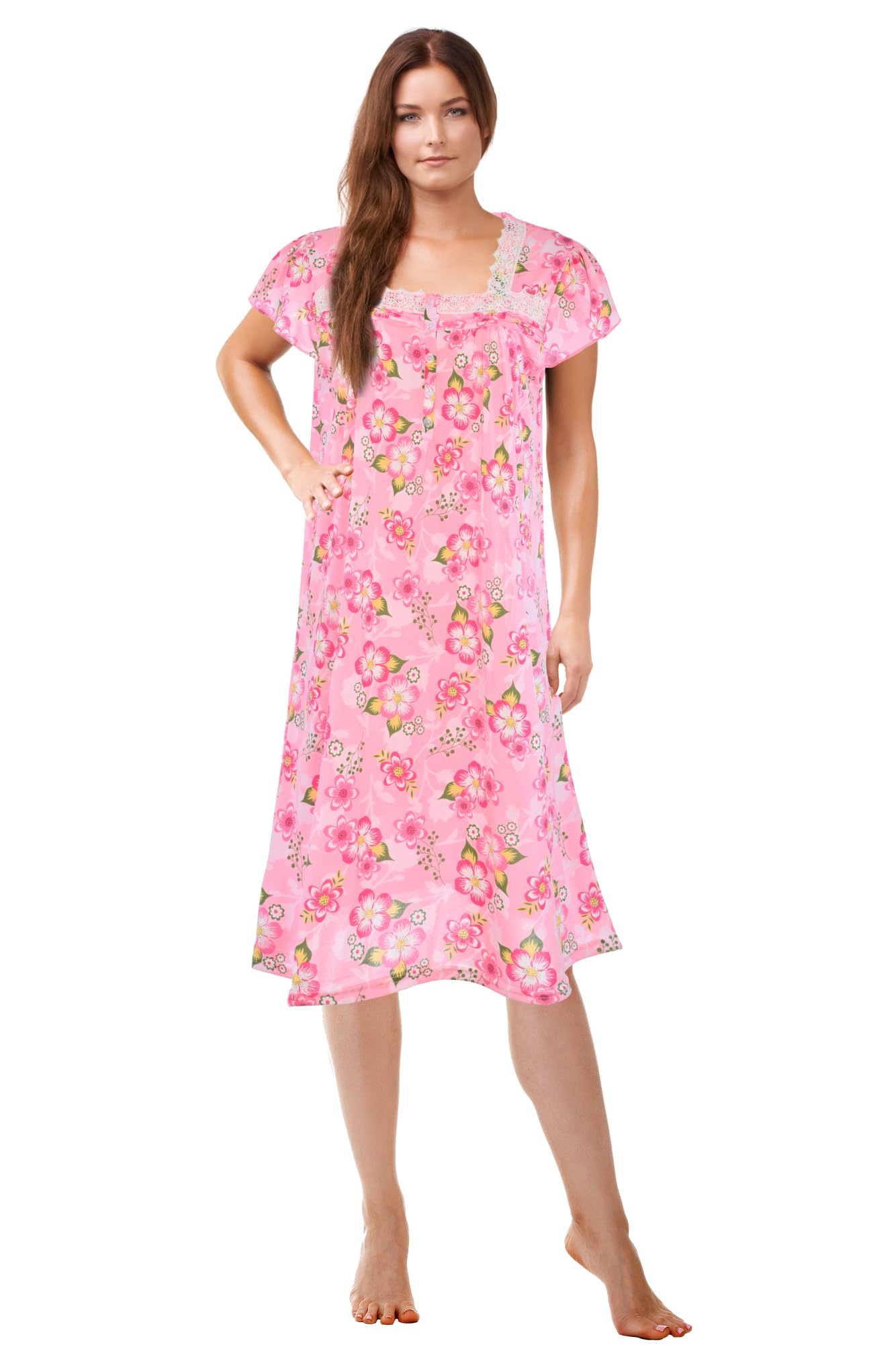 JEFFRICO Womens Nightgowns Sleepwear Soft Pajama Dress Nightshirts