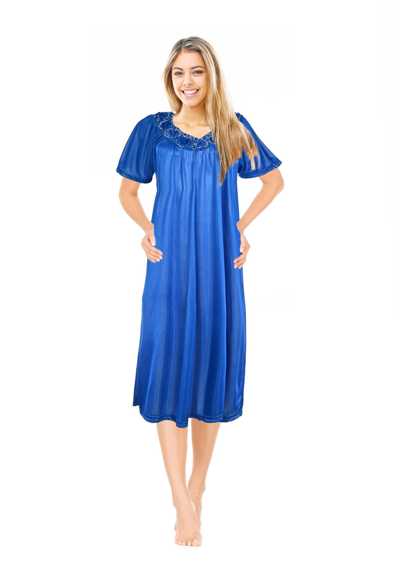 JEFFRICO Womens Short Sleeve Nightgowns Sleepwear Soft Pajama Dress Nightshirts