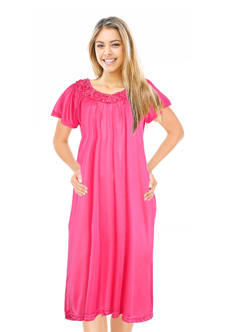 JEFFRICO Womens Short Sleeve Nightgowns Sleepwear Soft Pajama Dress Nightshirts