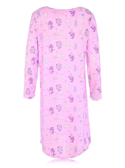 JEFFRICO Womens Long Sleeve Nightgowns Sleepwear Soft Pajama Dress Nightshirts