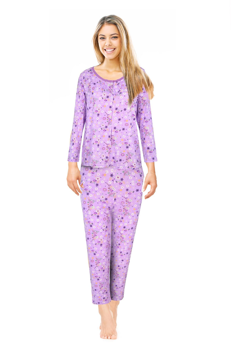 JEFFRICO Womens Pajamas For Women Long Sleeve Pajamas Set Sleepwear Soft Pajamas