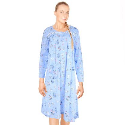 JEFFRICO Womens Long Sleeve Nightgowns Sleepwear Soft Pajama Dress Nightshirts