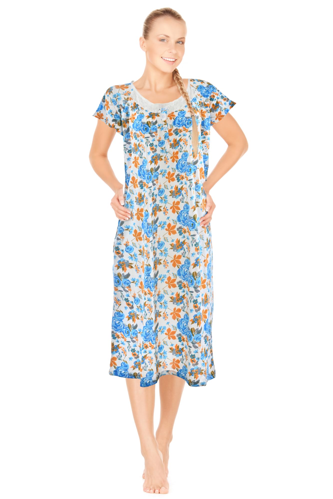 JEFFRICO Womens Nightgowns Sleepwear Soft Pajama Dress Nightshirts