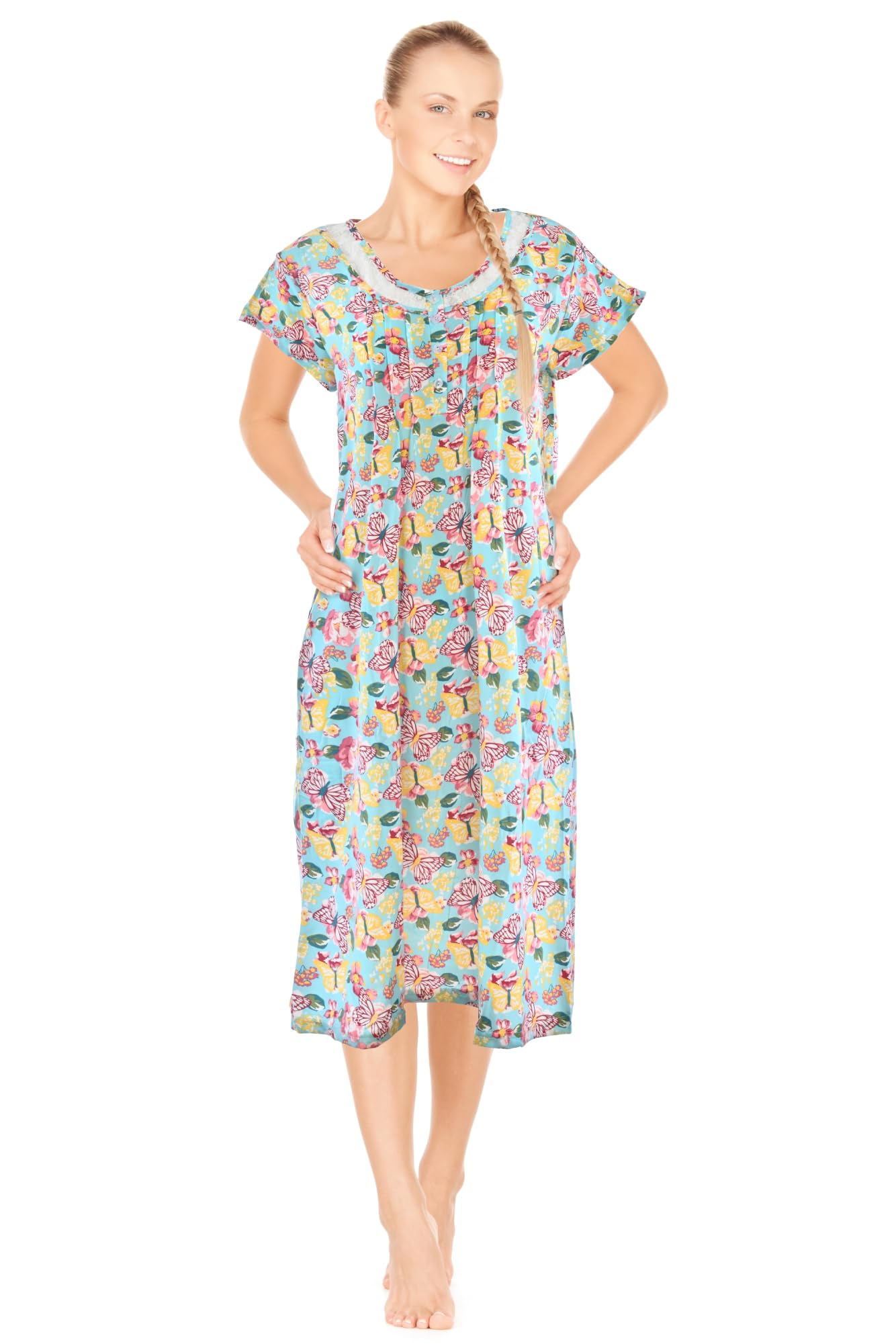 JEFFRICO Womens Nightgowns Sleepwear Soft Pajama Dress Nightshirts