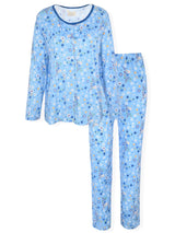 JEFFRICO Womens Pajamas For Women Long Sleeve Pajamas Set Sleepwear Soft Pajamas