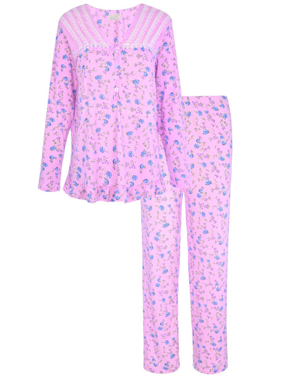 JEFFRICO Womens Pajamas For Women Long Sleeve Pajamas Set Sleepwear Soft Pajamas