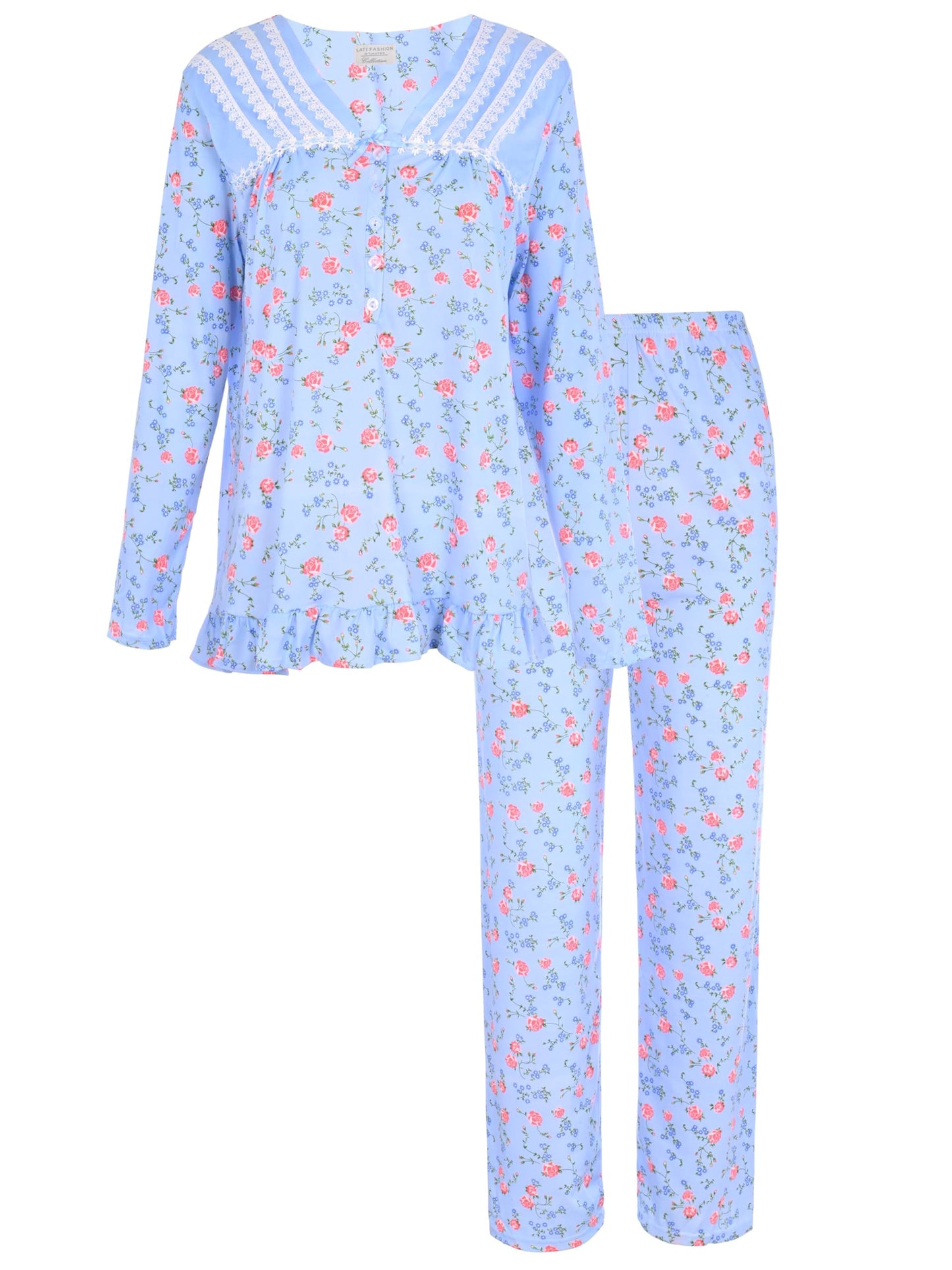 JEFFRICO Womens Pajamas For Women Long Sleeve Pajamas Set Sleepwear Soft Pajamas