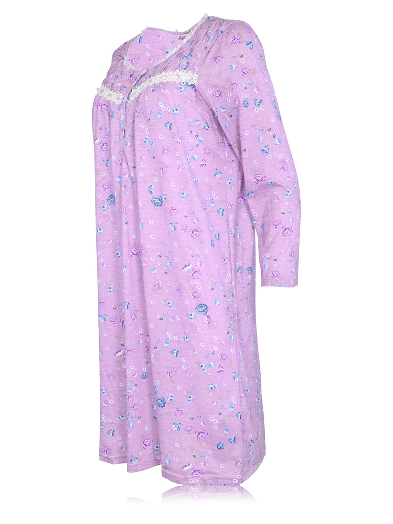 JEFFRICO Womens Long Sleeve Nightgowns Sleepwear Soft Pajama Dress Nightshirts