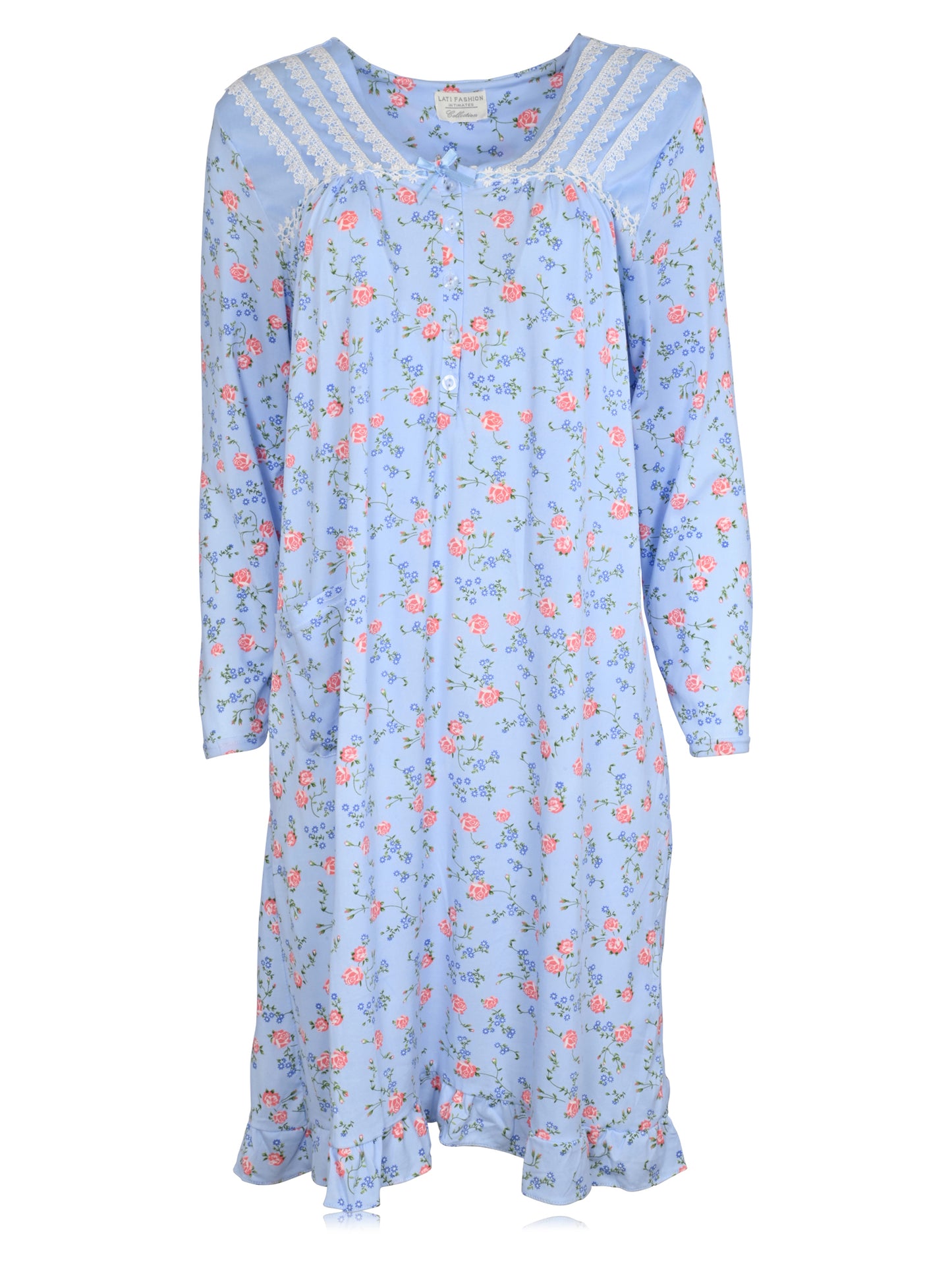 JEFFRICO Womens Long Sleeve Nightgowns Sleepwear Soft Pajama Dress Nightshirts