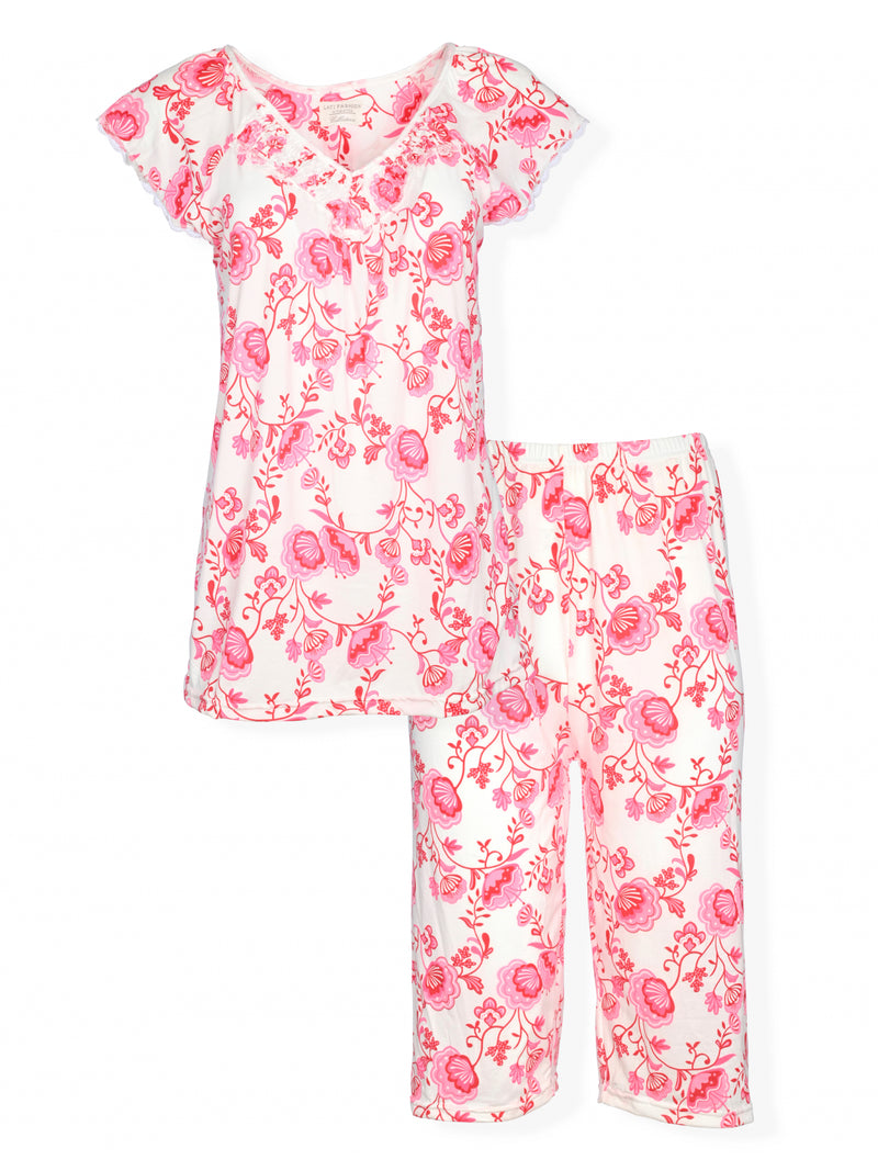 JEFFRICO Womens Pajamas For Women Capri Set Sleepwear Soft Pajamas