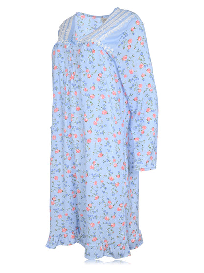 JEFFRICO Womens Long Sleeve Nightgowns Sleepwear Soft Pajama Dress Nightshirts